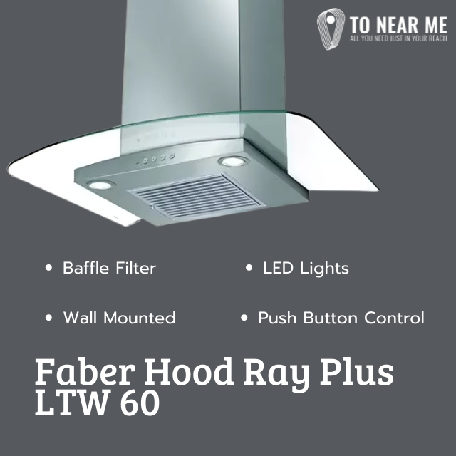 Faber Hood Ray Plus LTW 60 (110.0329.043) Wall Mounted Chimney(Steel 1000 CMH)